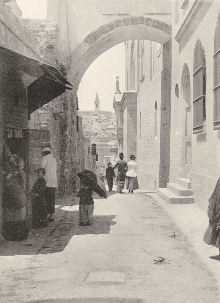 ISRAEL. The Ecce Homo Arch; Via Dolorosa, Jerusalem 1900 old antique print